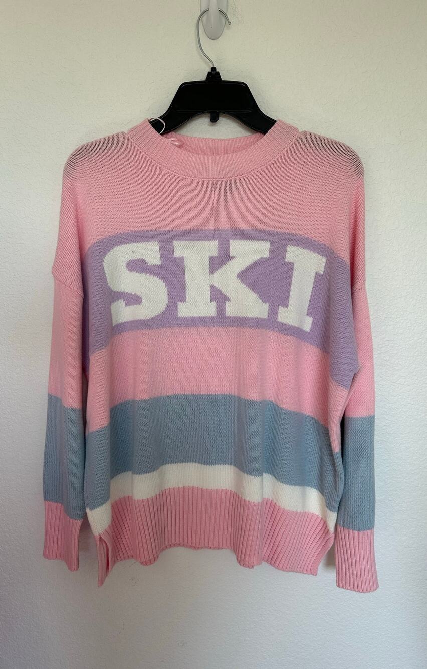 Sincerely Jules knit Pastel Crewneck Oversized Ski Sweater - S